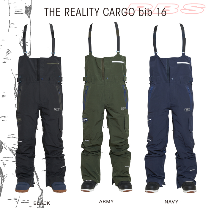 17-18 REW THE REALITY CARGO bib パンツ GORE-TEX ゴアテックス【スノーボード ウェア 2018 リアリティ 】【日本正規品 送料無料】
