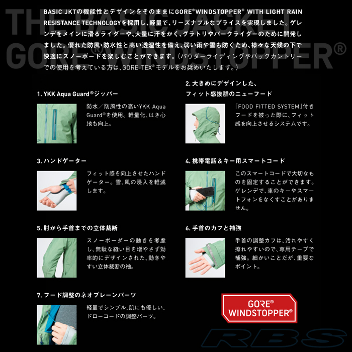 17-18 TRITON THE BASIC ジャケット GORE WINDSTOPPER ウインドストッパー【スノーボード ウェア 2018 トライトン 】【日本正規品 送料無料】