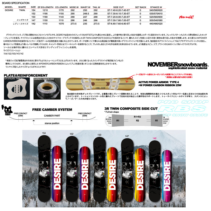 17-18 NOVEMBER (ノーベンバー) DESIRE デザイア 142-154 【送料無料・チューンナップ無料】【日本正規品 】