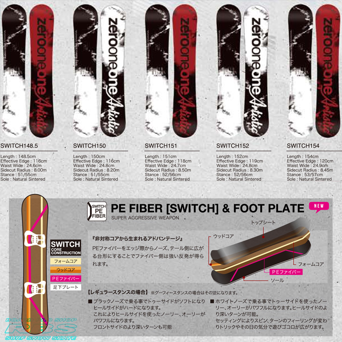 17-18 011 Artistic SWITCH 148.5-154 ゼロワンワン アーティスティック スイッチ 【チューンナップ無料】 【送料無料】 【日本正規品】