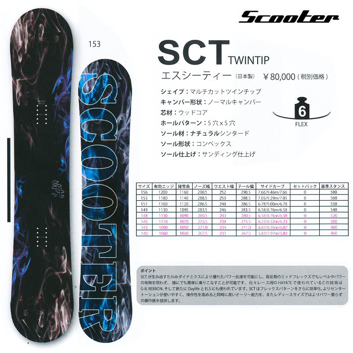 16-17 NEWモデル SCOOTER SCT エスシーティー 140-156 【スクーター スノーボード 16-17 】【送料無料・チューンナップ無料】【日本正規品】【予約商品】