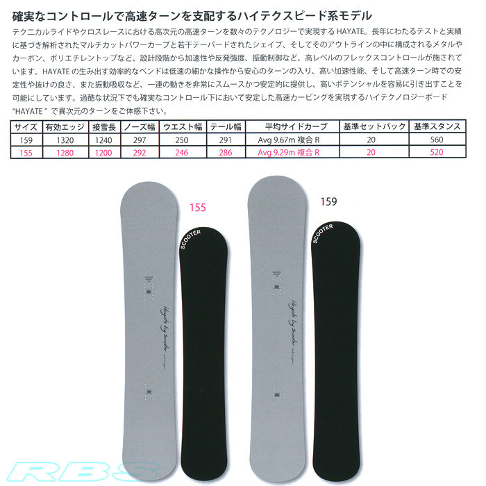 17-18 NEWモデル SCOOTER HAYATE ハヤテ 155/159 【スクーター スノーボード 17-18 】【送料無料・チューンナップ無料】【日本正規品】