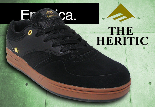 EMERICA  THE HERITIC BLACK/GUM 【エメリカ スケート シューズ】【日本正規品】