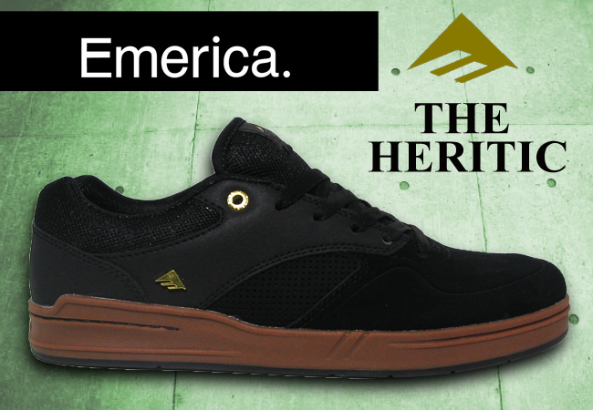 EMERICA  THE HERITIC BLACK/GUM 【エメリカ スケート シューズ】【日本正規品】