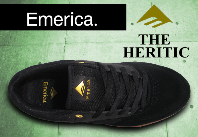 EMERICA  THE HERITIC BLACK/GUM 【エメリカ スケート シューズ】【日本正規品】