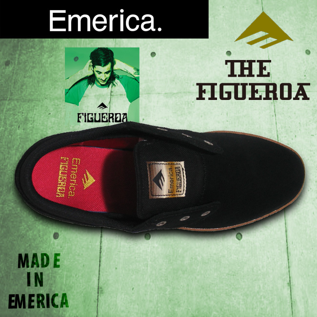 エメリカ 【EMERICA】THE FIGUEROA BLACK/GUM 【スケート シューズ スニーカー】【日本正規品】