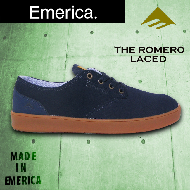 エメリカ 【EMERICA】THE ROMERO LACED レースド DARK BLUE/GUM 【スケート シューズ】【日本正規品】