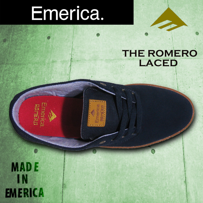 エメリカ 【EMERICA】THE ROMERO LACED レースド DARK BLUE/GUM 【スケート シューズ】【日本正規品】