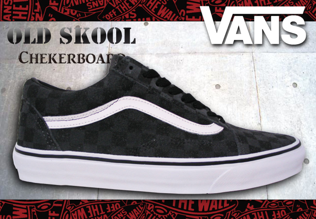 VANS OLD SKOOL CHEKERBOARD SUEDE DARK SHADOW 【バンズ スケート シューズ】【オールドスクール】【日本正規品】