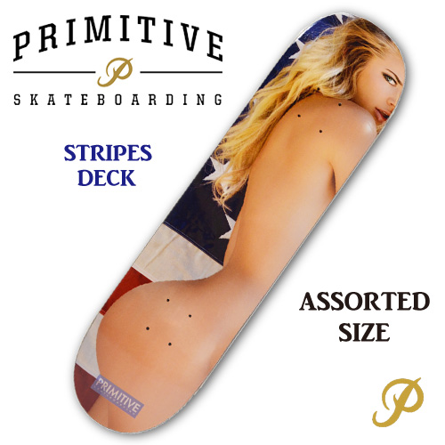 PRIMITIVE SKATEBOARDING 【プリミティブ】 STRIPES DECK  7.75×31【スケートボード デッキ 正規品】