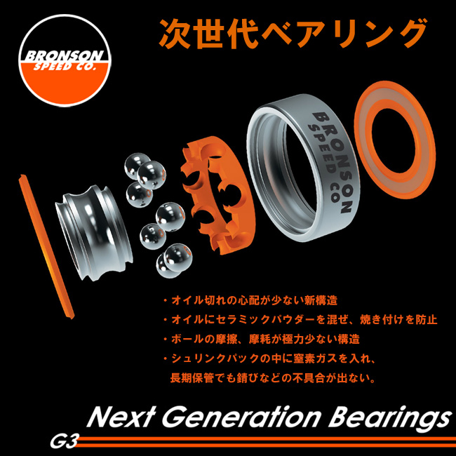 BRONSON BEARING ブロンソン ベアリング G3 オイルタイプ  BRONSON SPEED CO  【ベアリング】【スケートボード スケボー】【日本正規品】