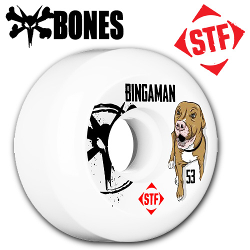 BONES WHEELS　STF PRO【ボーンズ ウィール】STREET TECH FORMULA V5 TAYLOR BINGAMAN BINGAMAN TANK WHITE 83B 53mm 【スケートボード ウィール】【ボーンズ 日本正規品】