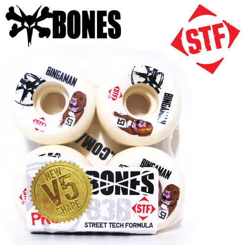 BONES WHEELS　STF PRO【ボーンズ ウィール】STREET TECH FORMULA V5 TAYLOR BINGAMAN BINGAMAN TANK WHITE 83B 53mm 【スケートボード ウィール】【ボーンズ 日本正規品】