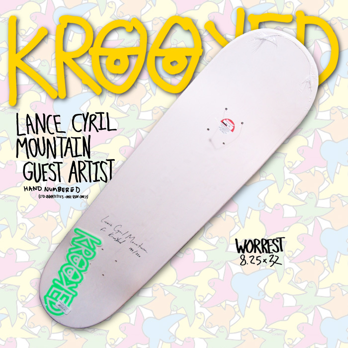 KROOKED デッキ WORREST  8.25 x 32 LANCE CYRIL MOUNTAIN GUEST ARTIST 【クルキッド デッキ 】【スケボー スケートボード】【数量限定】【日本正規品】【送料無料】