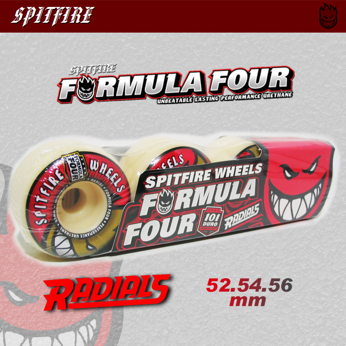 SPITFIRE ウィール 【スピットファイヤー ウィール】FORMULA FOUR フォーミュラフォー RADIALS 101DU 【スケートボード ウィール】【スピットファイア ラディアルス】【日本正規品】