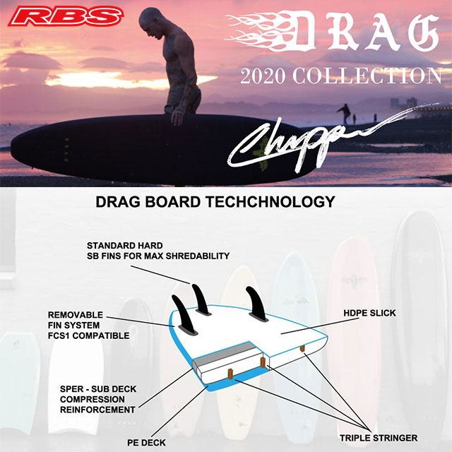 DRAG SURF BOARDS COFFIN 7'0 BLACK 日本正規品