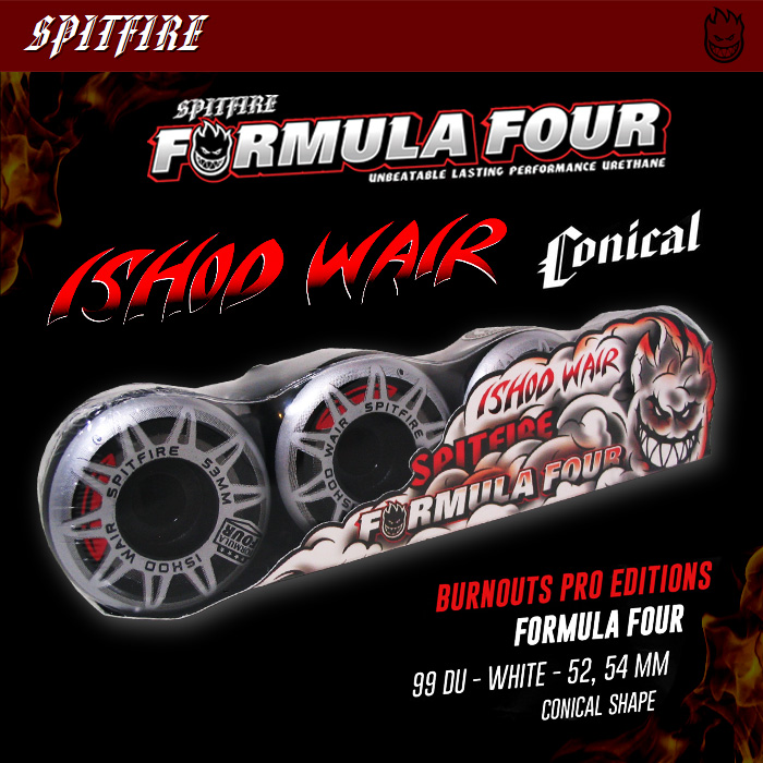 SPITFIRE ウィール  FORMULA FOUR フォーミュラフォー  ISHOD BURN OUTS 53mm  【スケートボード ウィール】【スピットファイアー】【日本正規品】
