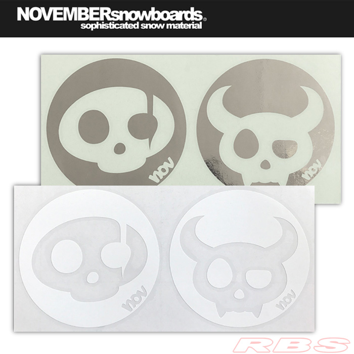 NOVEMBER ステッカー CHARA-F カラー WHITE/SILVER 【ノーベンバー ノベンバー】【スノーボード ステッカー】【日本正規品】