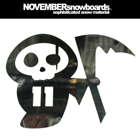 NOVEMBER ステッカー CUTTING CHARA シルバー 【ノーベンバー ノベンバー】【スノーボード ステッカー】【日本正規品】