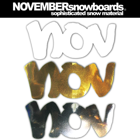 NOVEMBER ステッカー CUTTING BIG LOGO カラー WHITE/GOLD/SILVER 【ノーベンバー ノベンバー】【スノーボード ステッカー】【日本正規品】