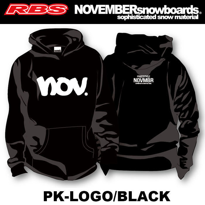NOVEMBER パーカー PK-LOGO 【カラー BLACK WHITE】 【ノーベンバー スノーボード 19-20 日本正規品】