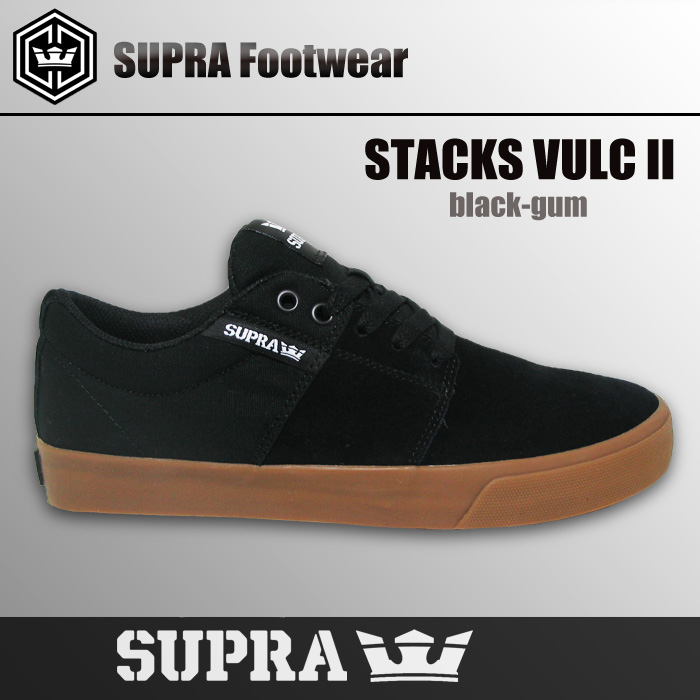 SUPRA スープラ STACKS VULC 2  BLACK-GUM ブラック ガム【日本正規品】