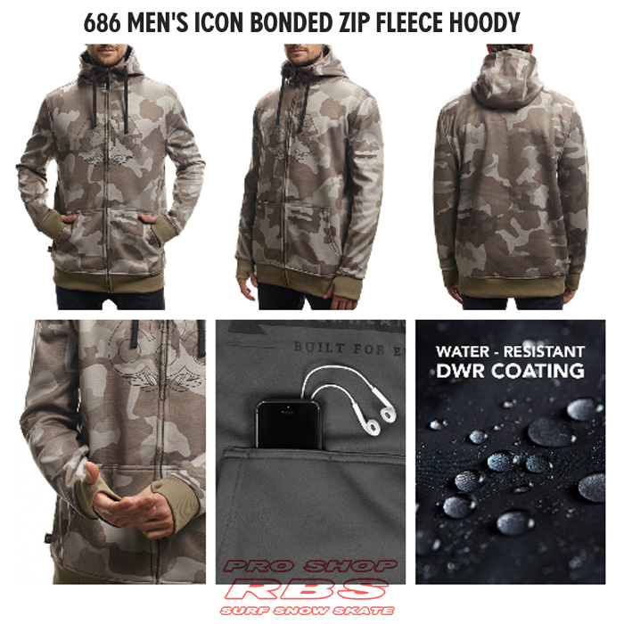 686 パーカー ICON BONDED ZIP FLEECE HOODY カラー KHAKI CAMO 【日本正規品】【送料無料】