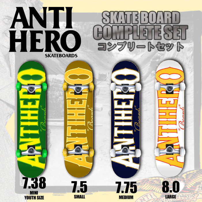 ANTIHERO スケートボード コンプリートセット IT'S THE WOOD 7.38/7.5/7.75/8.0 【日本正規品】