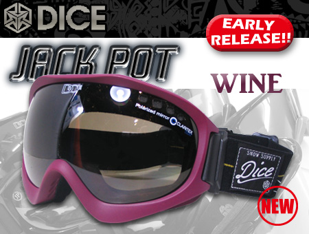 DICE ゴーグル JACKPOT ジャックポット WINE ワイン BLACK MIRROR/POLA GRAY BASE 【日本正規品】