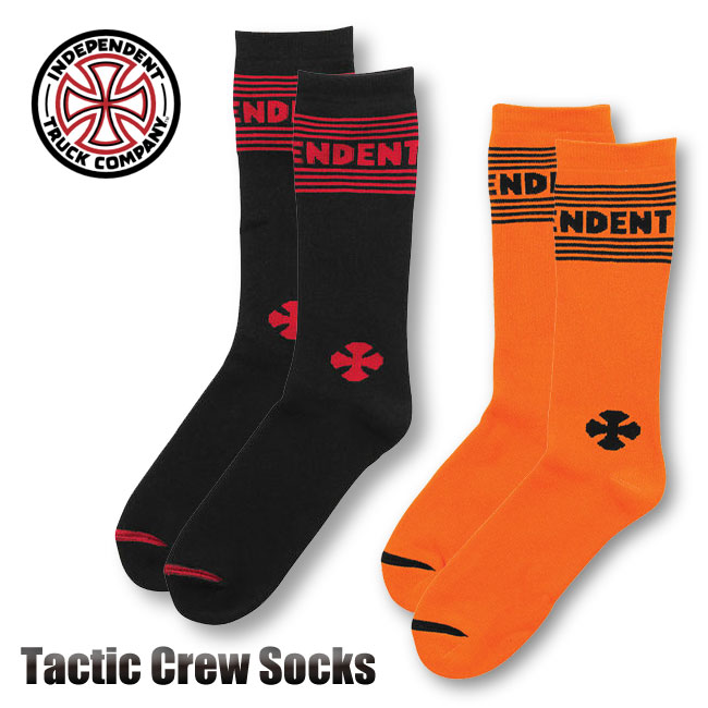 INDEPENDENT  ソックス  TACTIC CREW BLACK/ORANGE【日本正規品】