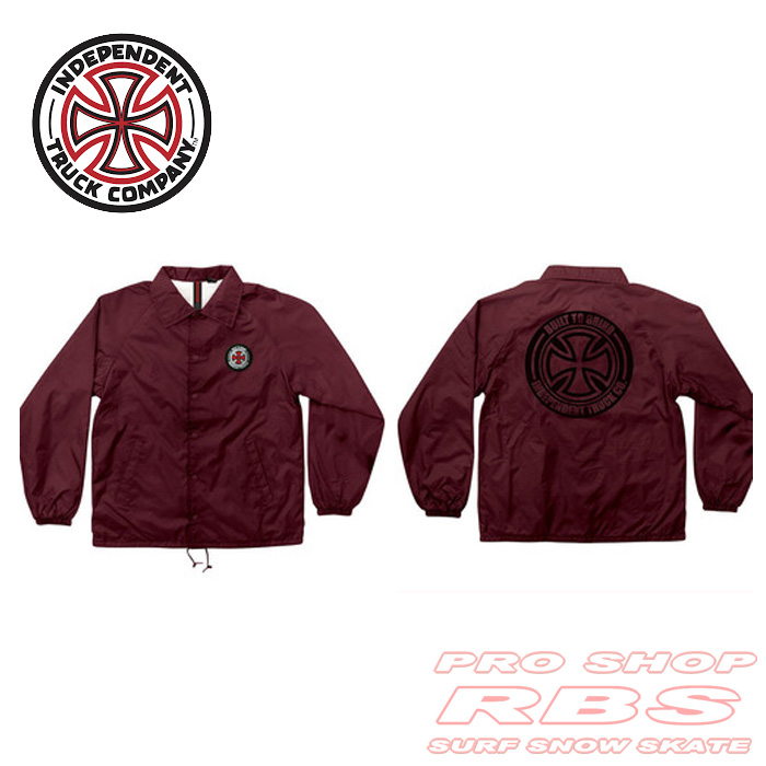 INDEPENDENT コーチジャケット BTG CROSS COACH/CARDINAL(マルーン)【日本正規品】