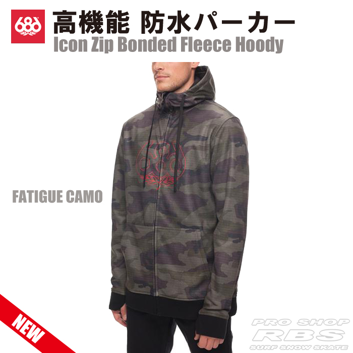686 パーカー ICON ZIP BONDED FLEECE HOODY カラー FATIGUE CAMO 【2018 ウェア】【日本正規品】