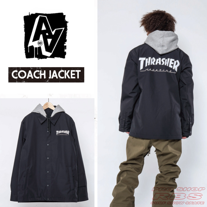 17-18 AA HARDWEAR コーチジャケット COACH JACKET /THRASHER BLACK 【日本正規品】