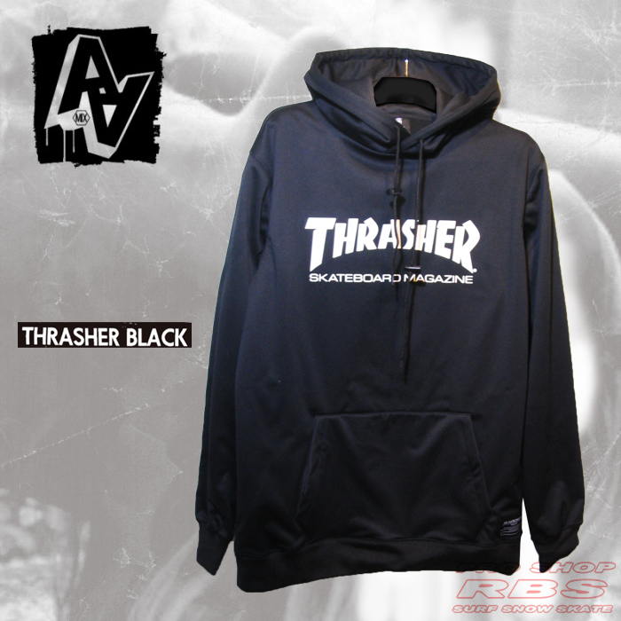 17-18 AA HARD WEAR  THRASHER パーカー BONDED PULLOVER  カラー THRASHER  BLACK【日本正規品】