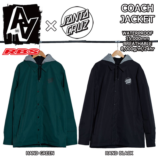 AA HARD WEAR ダブルエー COACH JACKET コーチジャケット SANTACRUZ HAND 19-20 日本正規品