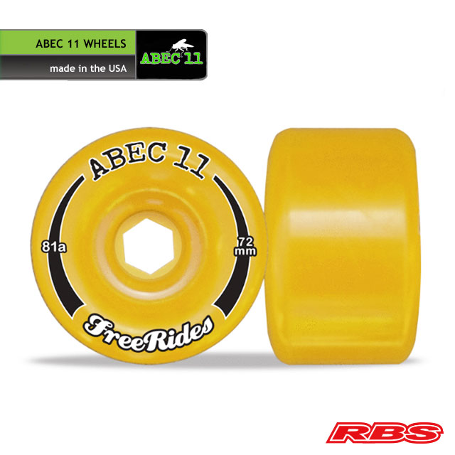 ABEC11 ウィール  Free Rides 72mm (ソフトウィール)【ロングスケートボード】【日本正規品】