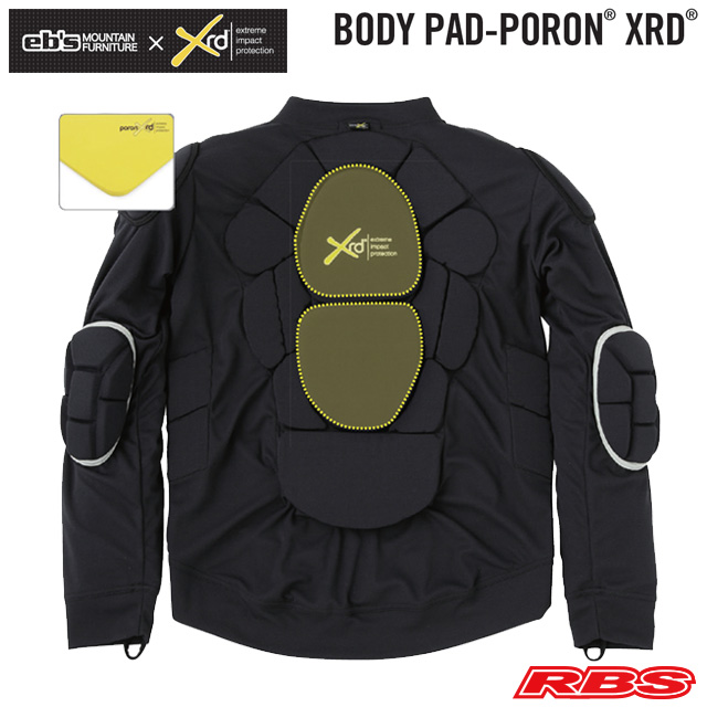 eb's BODY PAD PORON® XRD® エビス ボディパッド ポロン BLACK 【スノーボード プロテクター ボディパッド 20-21 送料無料 日本正規品】