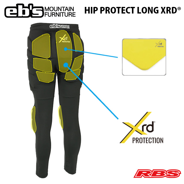 eb's HIP PROTECT LONG XRD® エビス ヒップ プロテクト ロング ポロン BLACK 【スノーボード プロテクター ケツパッド ヒップパッド 送料無料 日本正規品】