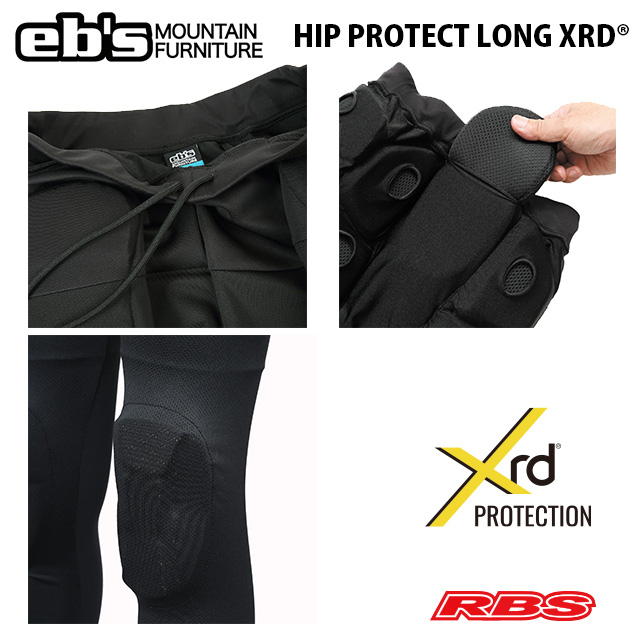 eb's HIP PROTECT LONG XRD® エビス ヒップ プロテクト ロング ポロン BLACK 【スノーボード プロテクター ケツパッド ヒップパッド 送料無料 日本正規品】