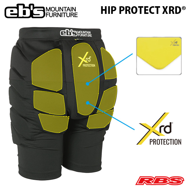eb's HIP PROTECT XRD® エビス ヒップ プロテクト ポロン BLACK 【スノーボード プロテクター ケツパッド ヒップパッド 24-25 送料無料 日本正規品