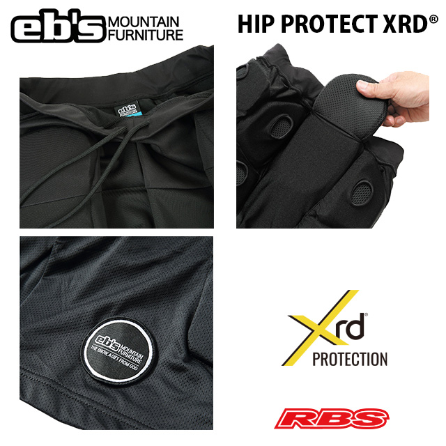 eb's HIP PROTECT XRD® エビス ヒップ プロテクト ポロン BLACK 【スノーボード プロテクター ケツパッド ヒップパッド 24-25 送料無料 日本正規品
