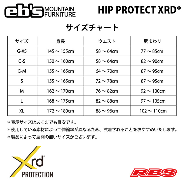 eb's HIP PROTECT XRD® エビス ヒップ プロテクト ポロン BLACK 【スノーボード プロテクター ケツパッド ヒップパッド 24-25 送料無料 日本正規品