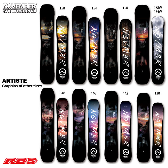 NOVEMBER 21-22 ARTISTE アーティスト スノーボード 日本正規品 予約商品