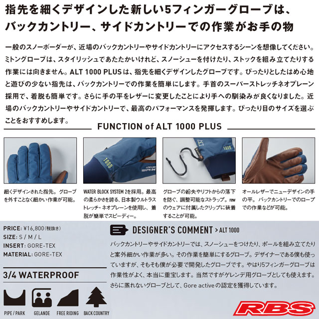 VOLUME GLOVES 20-21 ALT 1000 PLUS GORE-TEX 日本正規品 予約商品